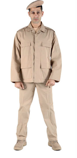 Çöl rengi düz askeri üniforma